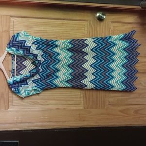 Sharagano noir crochet multi color dress